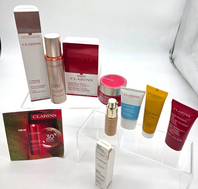 Clarins 6 Pc Skincare Bundle V Shaping Facial Lift Rose Radiance Cream Minis