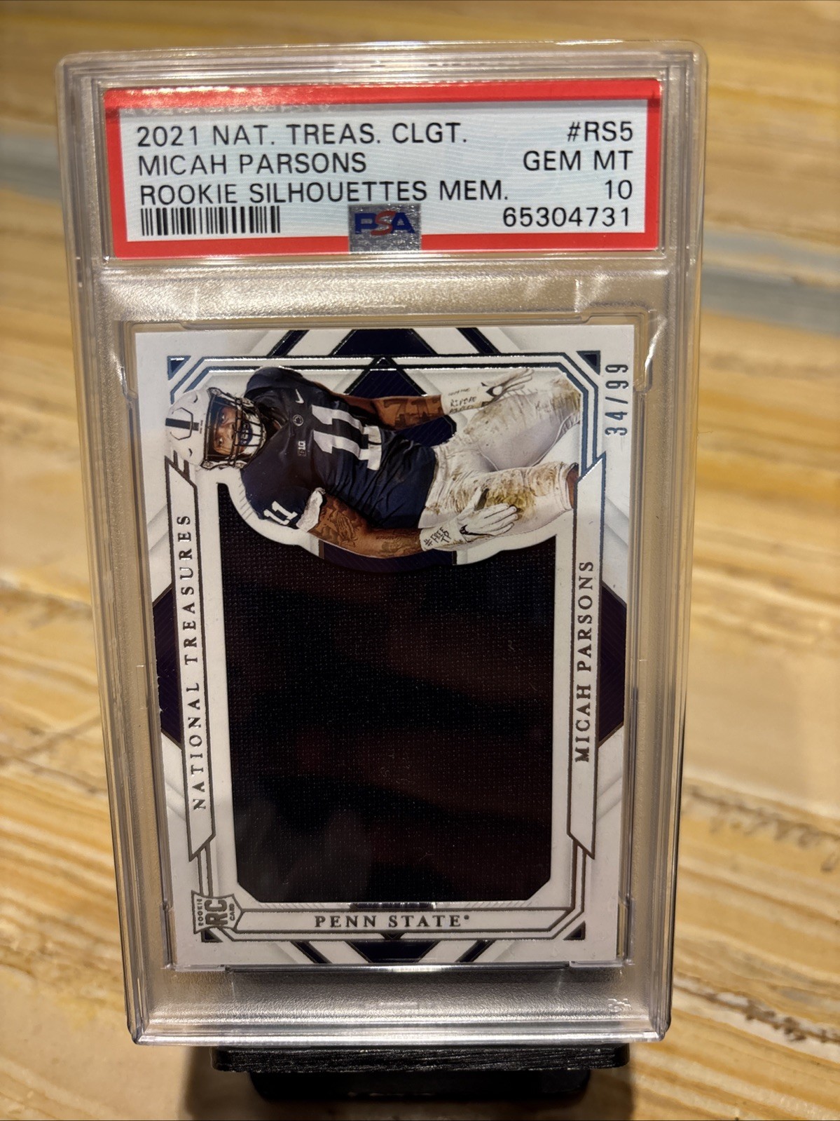 Micah Parsons Panini National Treasures Collegiate Rookie Silhouettes Memorabilia #RS5 Base