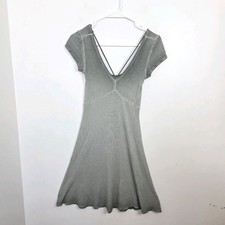 American Eagle Green White Ombre Ribbed Babydoll Cute Mini Dress Size XS