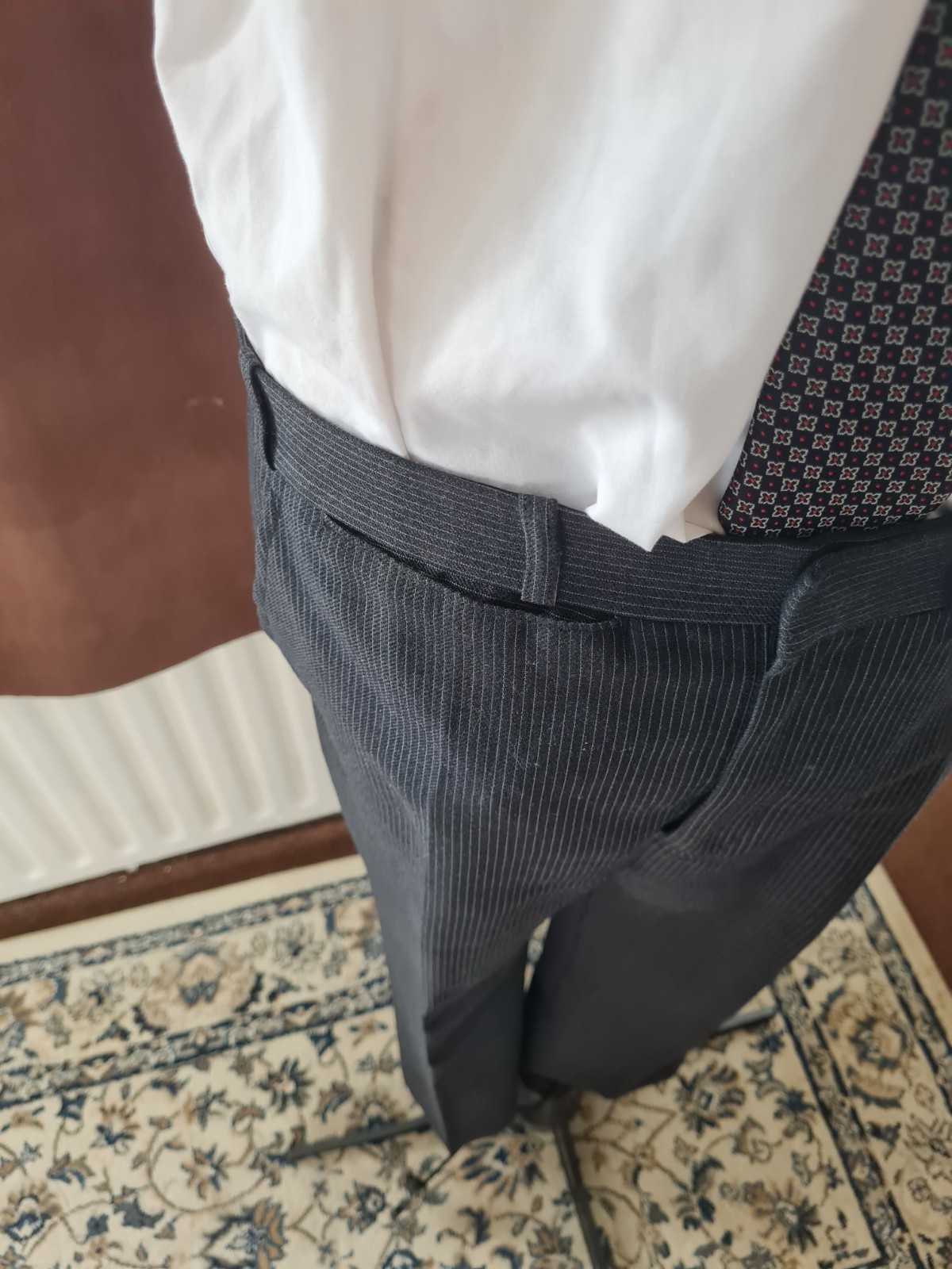 Vintage Burton 3-Piece Suit 2xTrousers Grey Pinstripe Royal Warrant 38s/ 34-36W image 6
