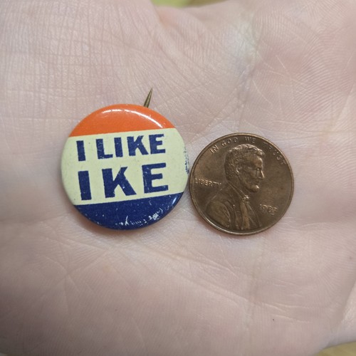 Dwight Eisenhower - "I Like IKE" Vintage Campaign Button - Picture 3 of 3