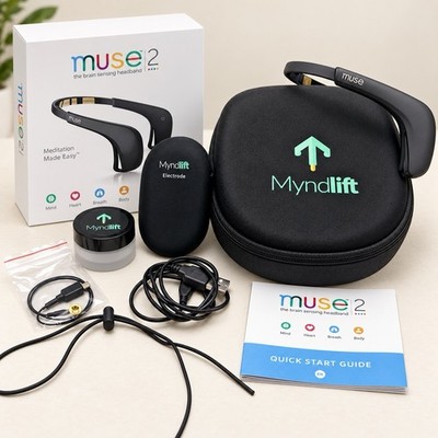 Muse 2 Brain Sensing Headband + Myndlift Electrode Kit Case Accessories