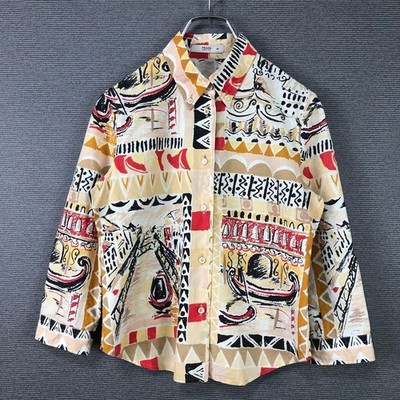 PRADA 2004SS Venetia Print Cropped Shirt Size 38 52cm Length Multicolor
