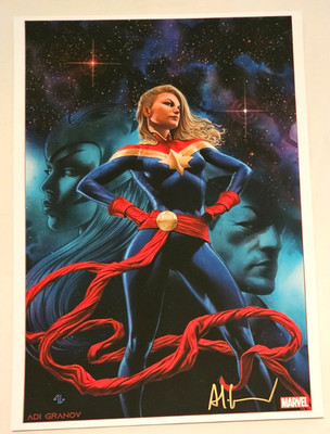 Adi Granov Capitan Marvel Print hand signed MINT
