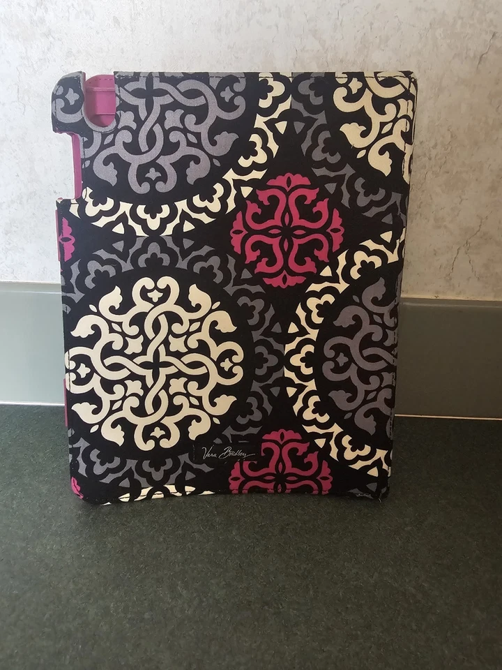 Vera Bradley Canterberry Magenta iPad Case Hard Shell Black Pink Case 9.5"X7.5" - Image 2 of 4