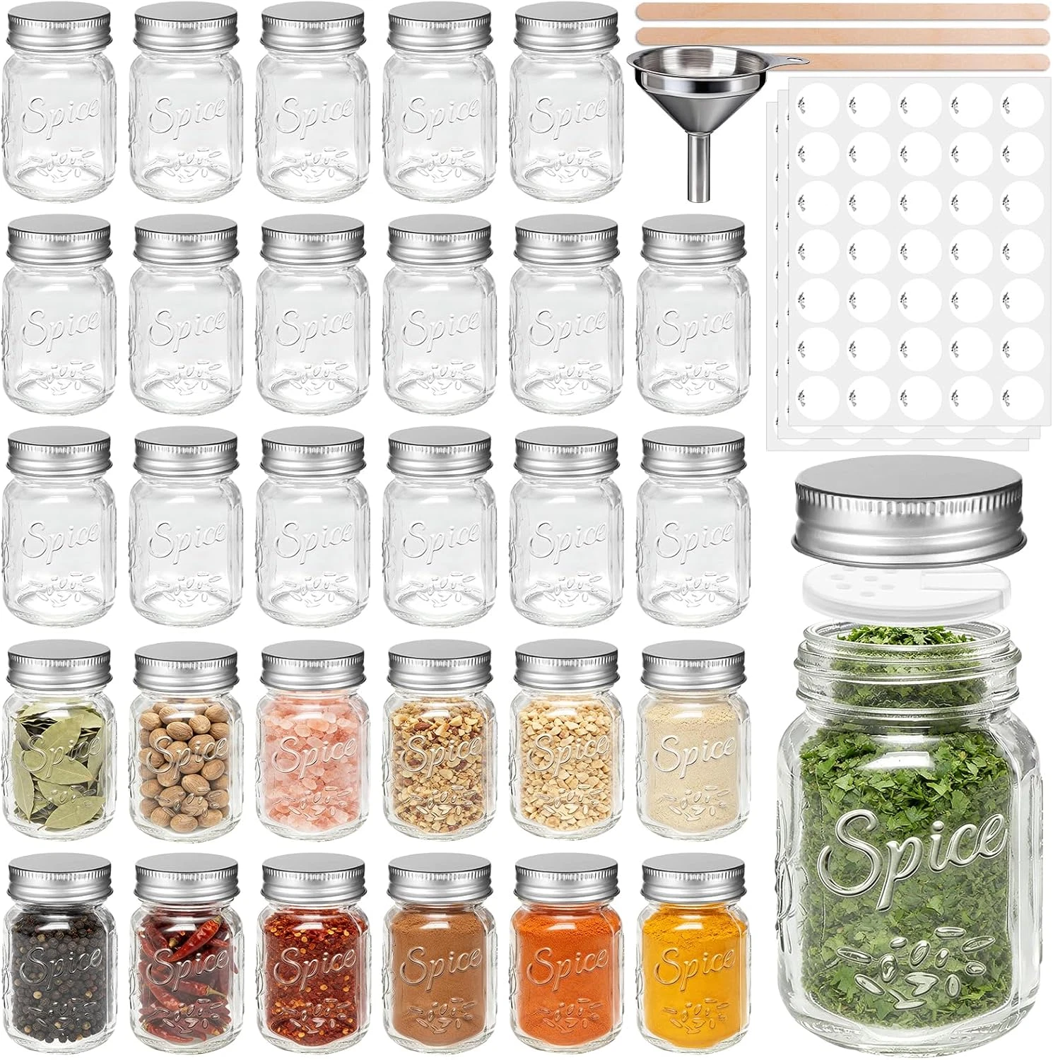 30 Pack 4 Oz Glass Mason Spice Jars, Empty Spice Containers with Airtight Metal
Opens in a new windo