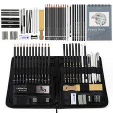 42 Pack Drawing Set Sketching Kit Pro Art Sketch Supplies with Sketchbook Inc...