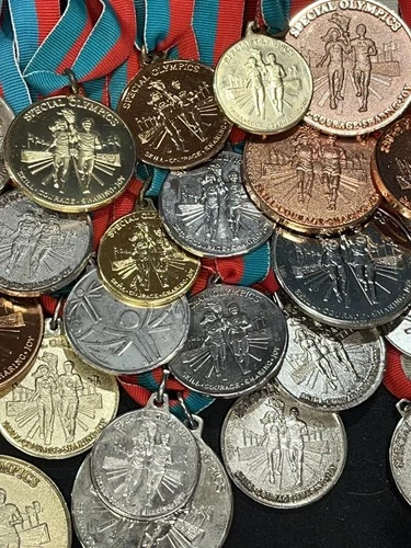 Lot Of 99 Special Olympics Gold Silver Bronze Metal Medal Medallion Awards  image 13