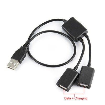 Y-Splitter Kabel USB A Stecker zu 2x(Data+Power) USB A Buchse Verlängerungskabel