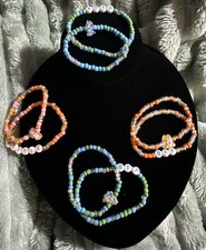 Bluey Set of 8 BFF Beaded Bracelets EUC