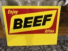 Original Vintage Beef Kent Feed Advertising Sign