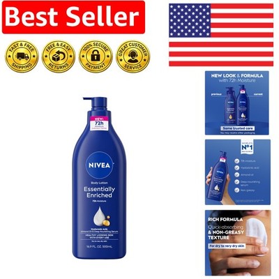 NIVEA Essentially Enriched Body Lotion,48-Hour Deep Nourishing, Almond Oil,16.9