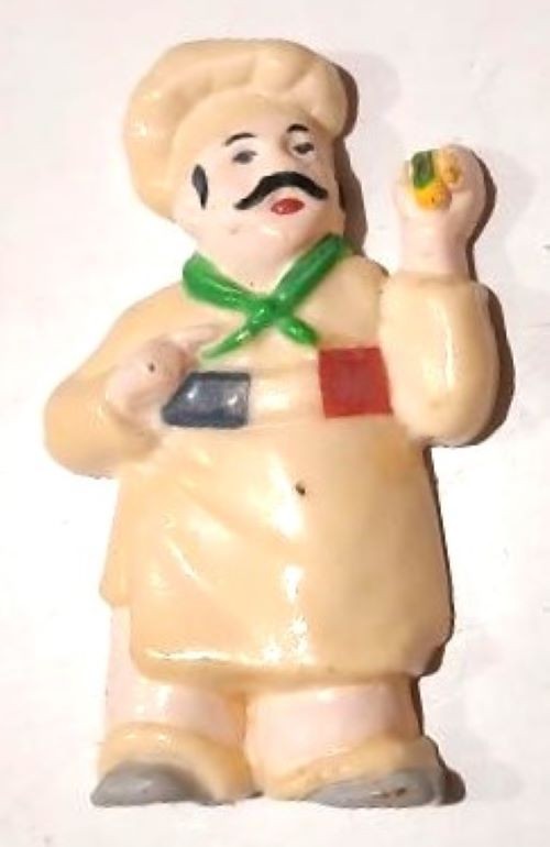 Vintage Plastic Refrigerator Magnet Depicting a French Chef, 2¼ by 1⅜ inches