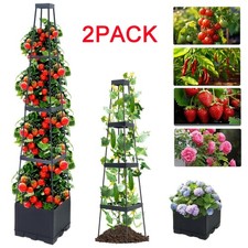 Raised Garden Bed Planter with Trellis 55in Self Watering Tomato Planter Pot