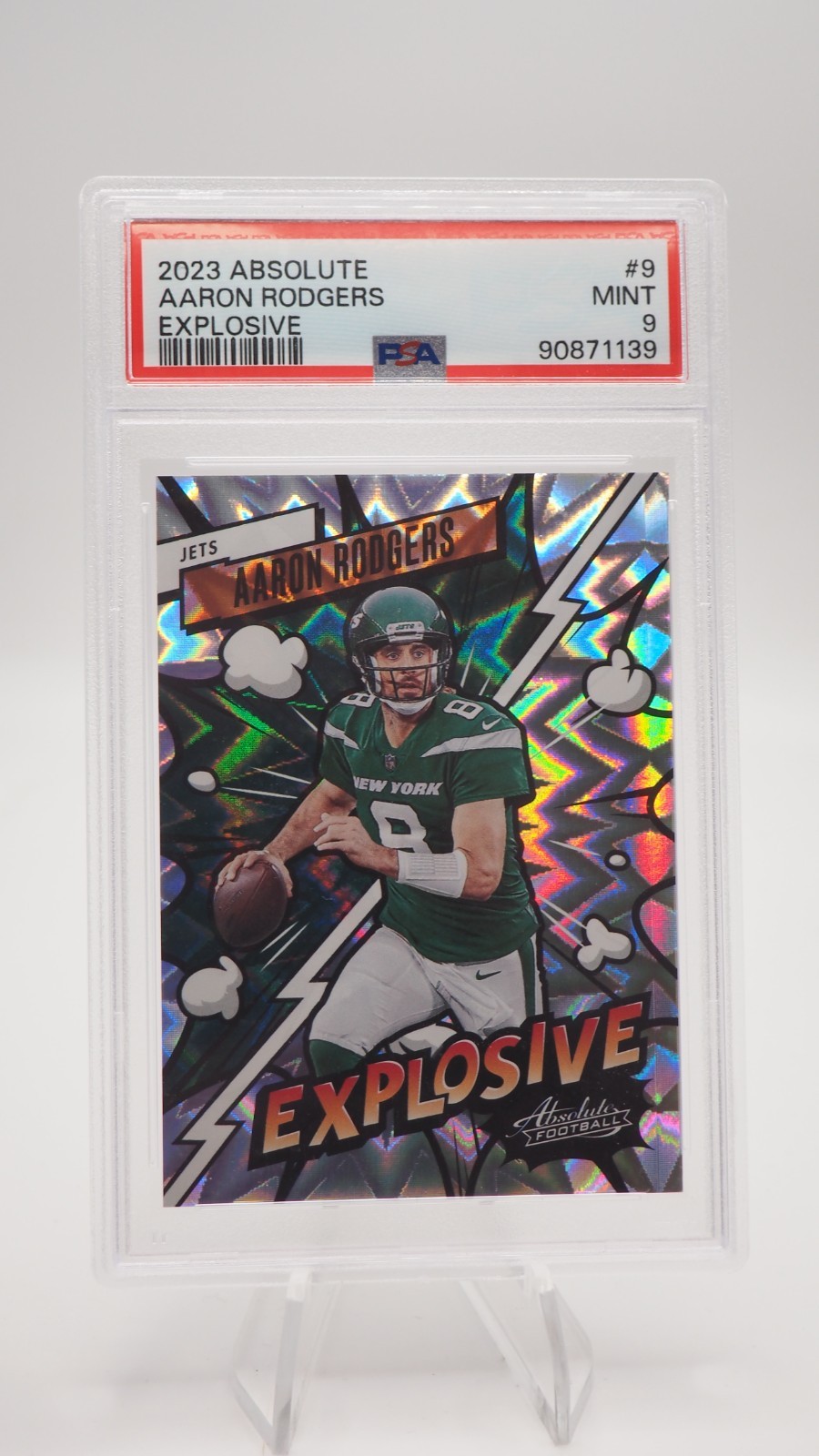 2023 Panini Absolute - Explosive Aaron Rodgers #9 - PSA 9 MINT!