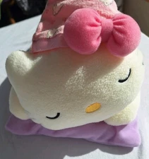 Hello Kitty Soft Plush Laying Down Sleeping Sanrio Pink. Perfect for bed decor.