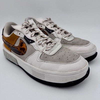 Nike Air Force 1 Fontanka Tortoise Shell Suede White Sneakers DA7024-101