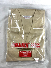 NEW Old Stock Cotton Blend Pajama Set Beige Mens Size M 38-40 Chest Vintage USA