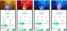 Pokémon Go Shiny Gengar / Raticate/ Wobbuffe...