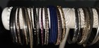 36 Women’s Mixed Lot Metal Bracelets & Bangles Silver Black Gold Blue Charms — photo 2