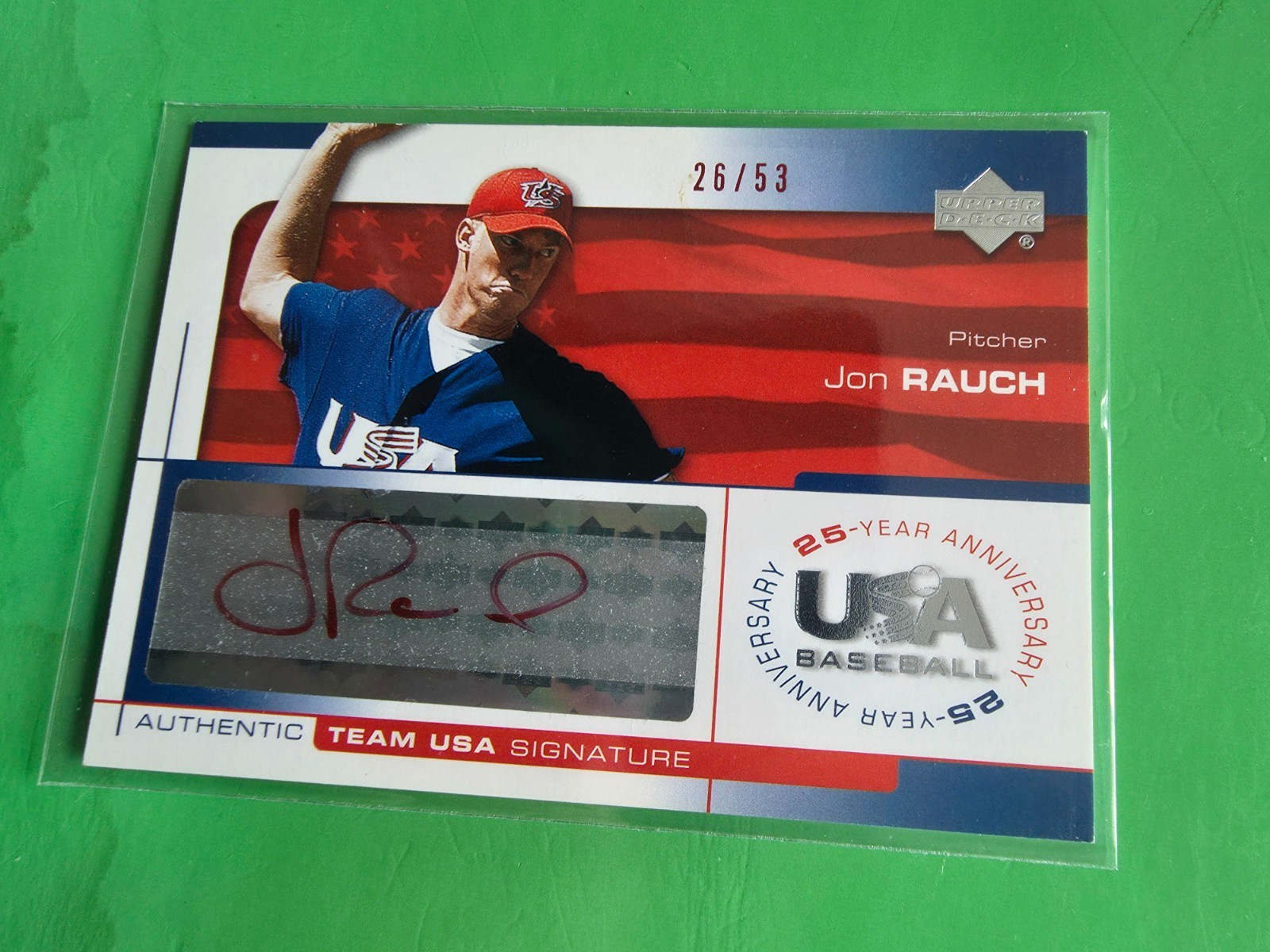JON RAUCH - 2004 UD USA Autographed Card #26/53
