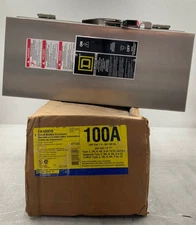 SQUARE D FA100DS CIRCUIT BREAKER ENCLOSURE 100 A 600V NEMA 3/3R/4/4X/5 OR 12 NEW