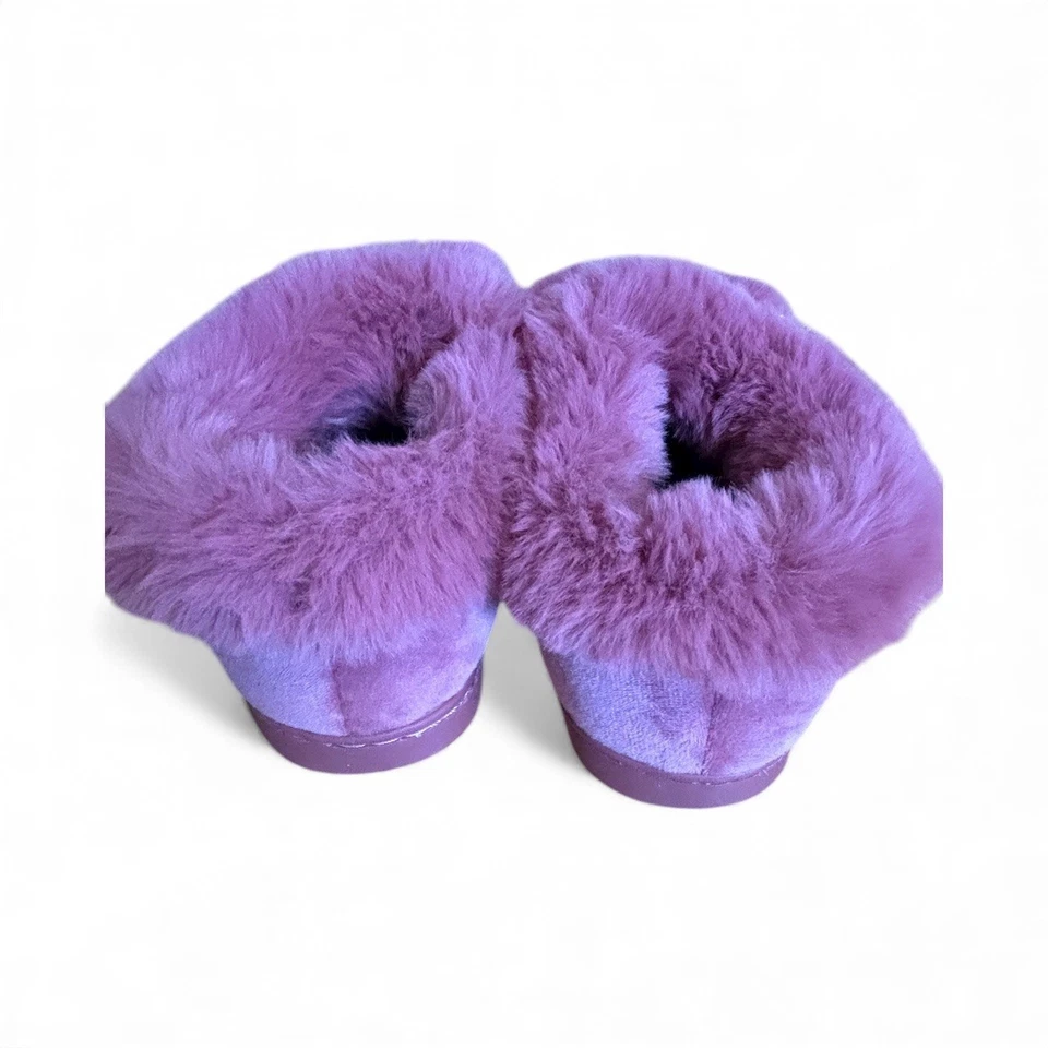 Zapatillas de gato rosa difuso para mujer orejas con estrás arco acogedores zapatos para el hogar Foto 3 de 4