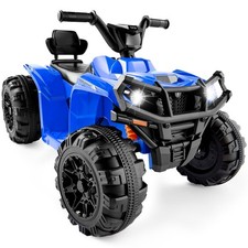  Sky7066 12V Kids Ride-On 4-Wheeler Quad ATV Car w/ 2.4mph Max, Bluetooth, Blue