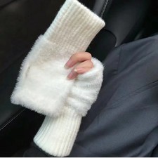 Winter Gloves Half Finger Soft Cotton Warm Wrist Fingerless Unisex 1 Pair