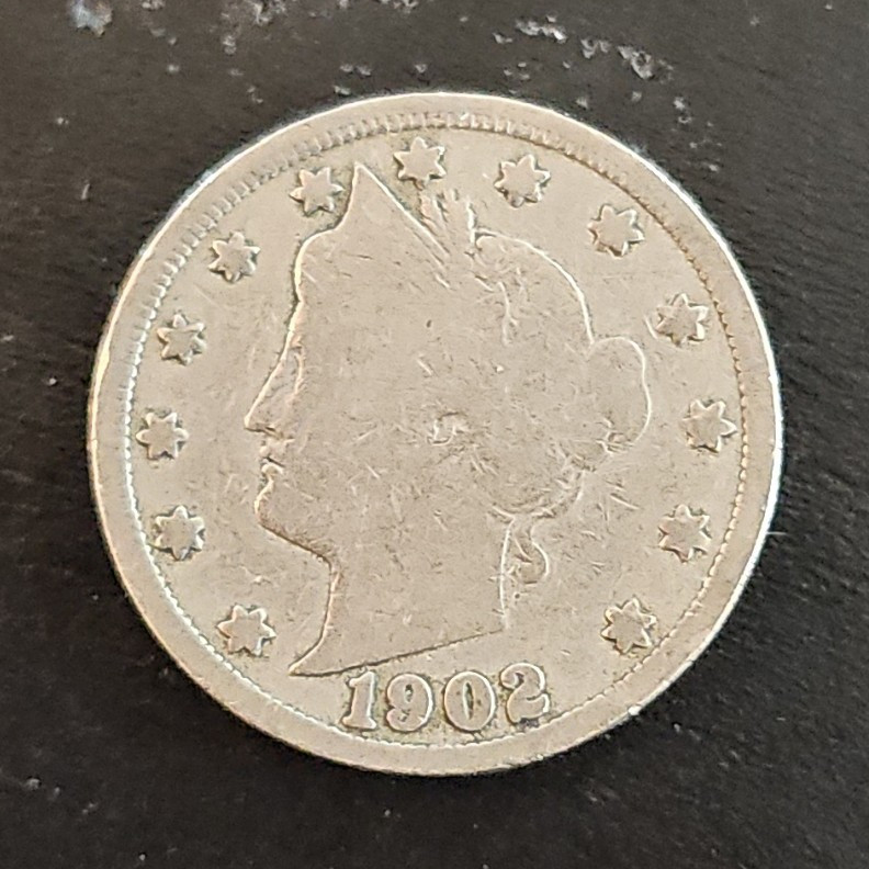 1902 Liberty Head V Nickel 5C Circulated Uncertified Ungraded 139