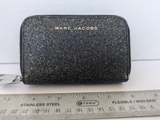 Used Black Marc Jacobs Double Zipper Glitter Wallet/Wristlet - Some Damage