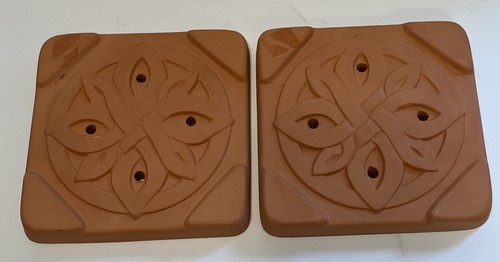 Terracotta Microwave Flower Press/trivet/plaque