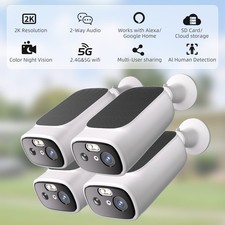 Solar Battery Security Camera Wire-Free Wireless 2K 3MP Outdoor Camera 9600mAh