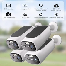 Solar Battery Security Camera Wire-Free Wireless 2K 3MP Outdoor Camera 9600mAh