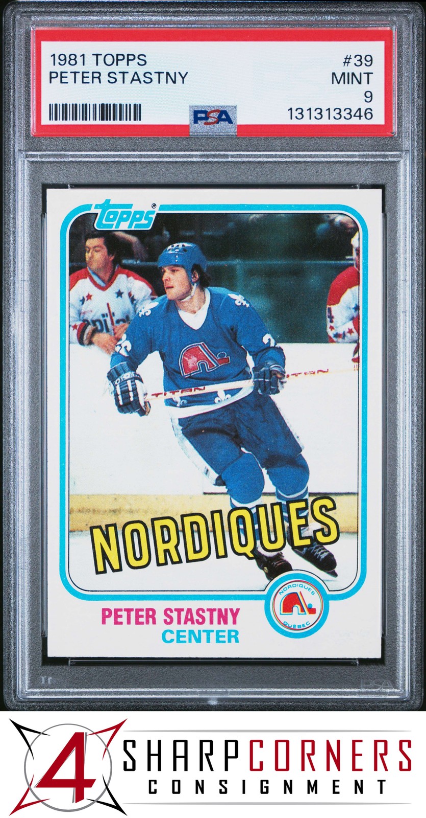 1981 TOPPS #39 PETER STASTNY RC NORDIQUES HOF PSA 9