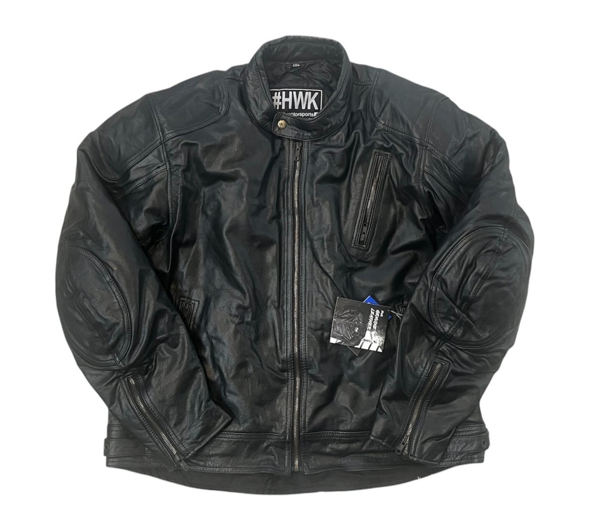 HWK Leather Cafe Racer Jacket with Armor 100% Leather Size 2XL | eBay