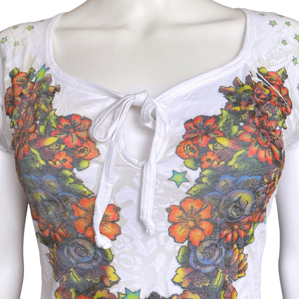 butterfly dropout cyber graphic burnout top View 3