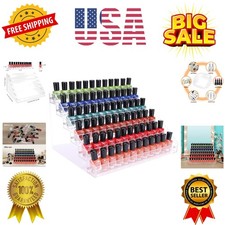 Clear Nail Polish Paint Organizer Holder Rack Shelf 6 Tier Acrylic Tattoo Ink...