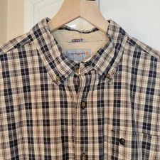 Vintage Carhartt Plaid Button Down Collared Longsleeve, Size Mens Large