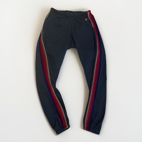 AVIATOR NATION Rainbow 5-Stripe Velvet Sweatpants Womens Size Small Jogger