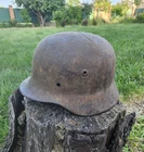 Original German Helmet M35/62 Wehrmacht Relic of Battlefield WW2 Numbers EF62