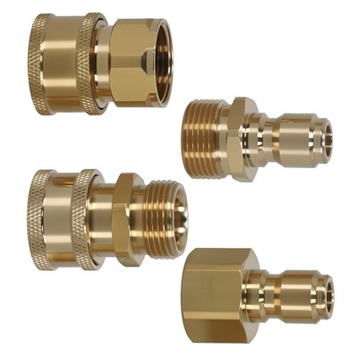 #ad High Pressure Washer Adapter M22 15 Swivel to 3 8quot; QC Brass Connection Kit 4pc $12.00