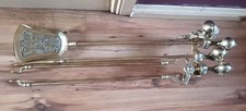 LARGE BRASS COMPANION SET COUNTRY HOUSE CLAW AND BALL HEAVY 5.5Kg 70cm long
