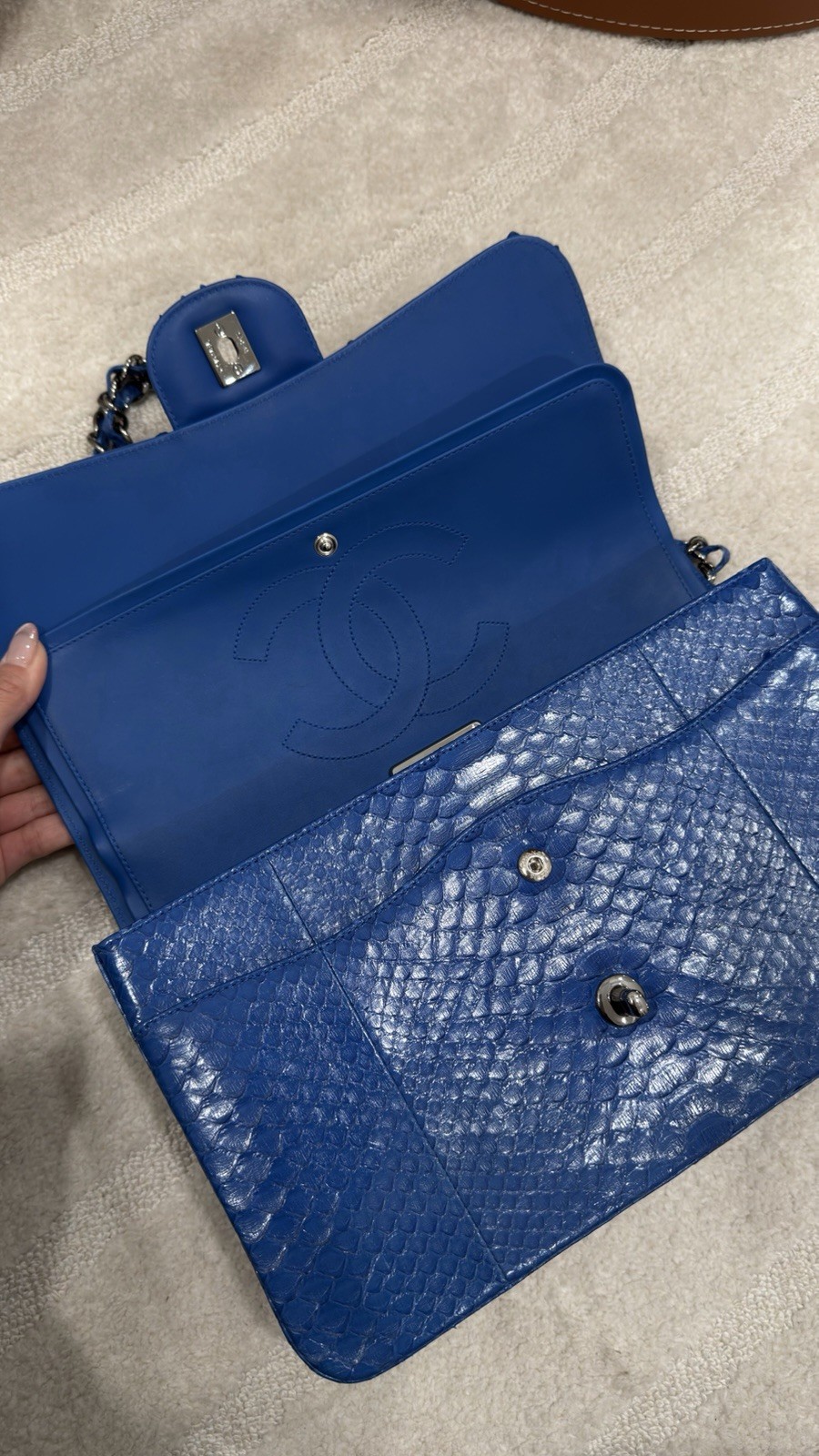 Chanel Python Double Jumbo Flap - image 6