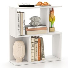 3-Tier Bookshelf Display Shelf for Small Space White