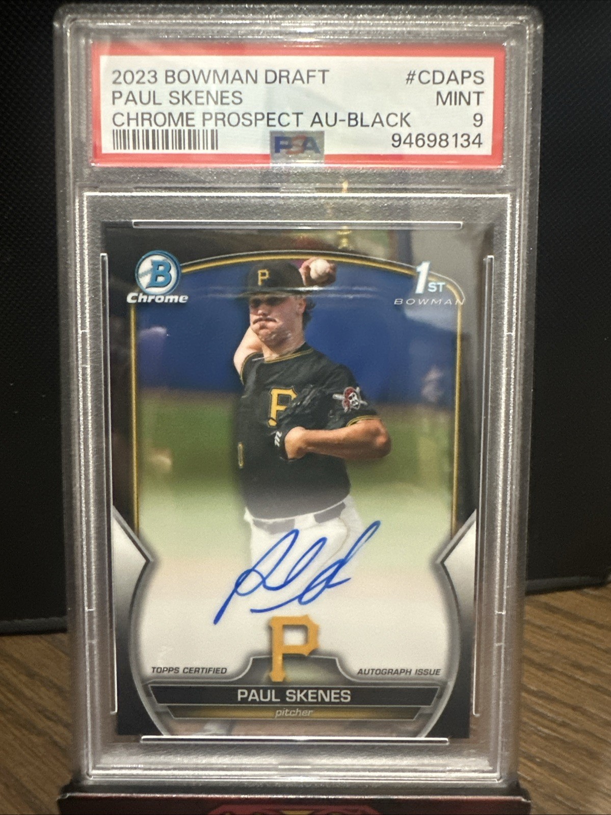 2023 Bowman Draft CDA-PS Paul Skenes Chrome Auto Black 55/75 Pittsburgh Pirates