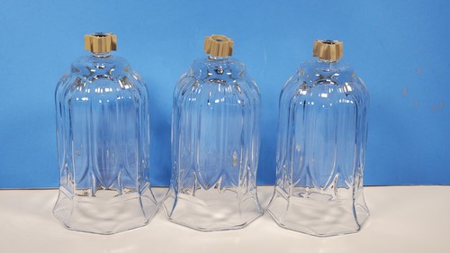 Vintage Votive Cups Paneled Glass Peg Candles Ex. Large Homco QTY 3 -H8 - Picture 4 of 12