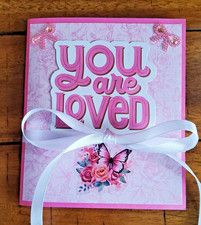 Handmade Scrapbook Junk Journal Folio Album 5.5"x6.25" "You Are Loved" Theme
