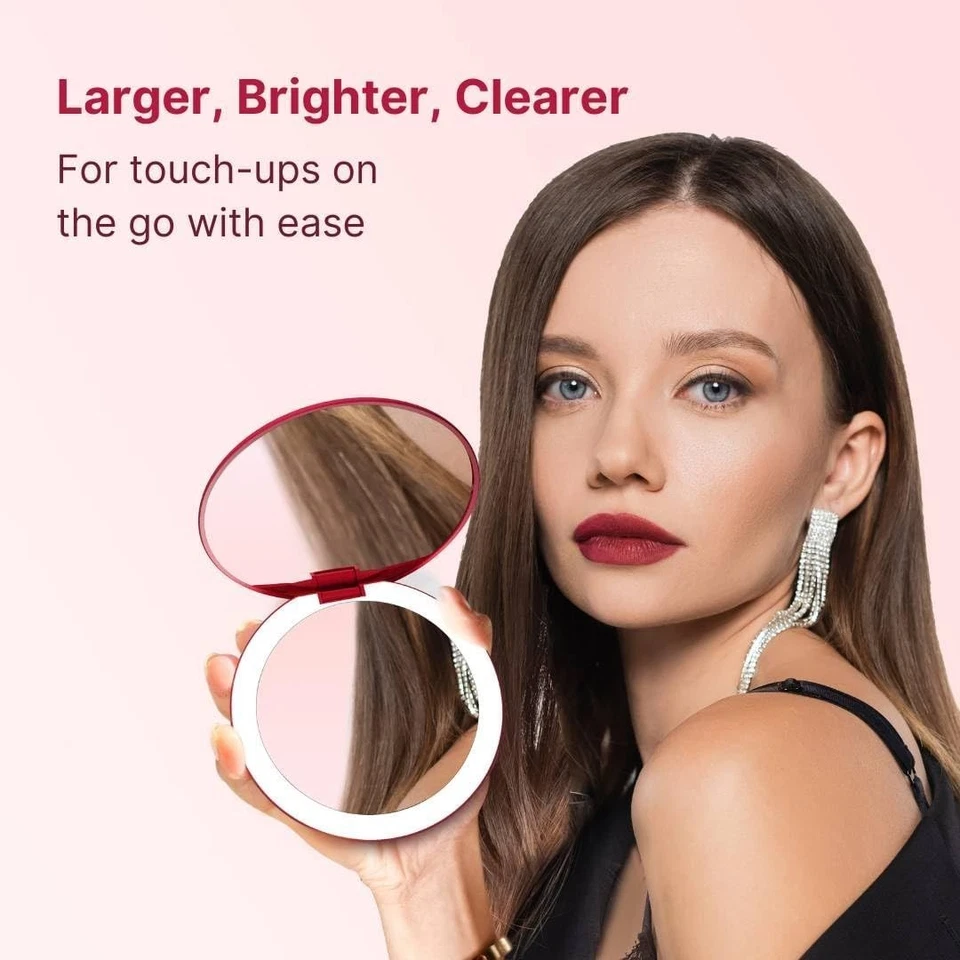 Compact Mirror for Purses - LED Lighted Travel Makeup Mirror - Image 4 of 4