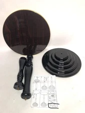 Fabulaxe QI003778.BN Round Wooden Side Table, Living Room Accent End Table 